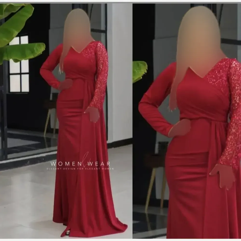 لباس مجلسی زنانه مدل سانیل جنس غواصی و اسپایدر قد 160 رنگ مشکی و زرشکی