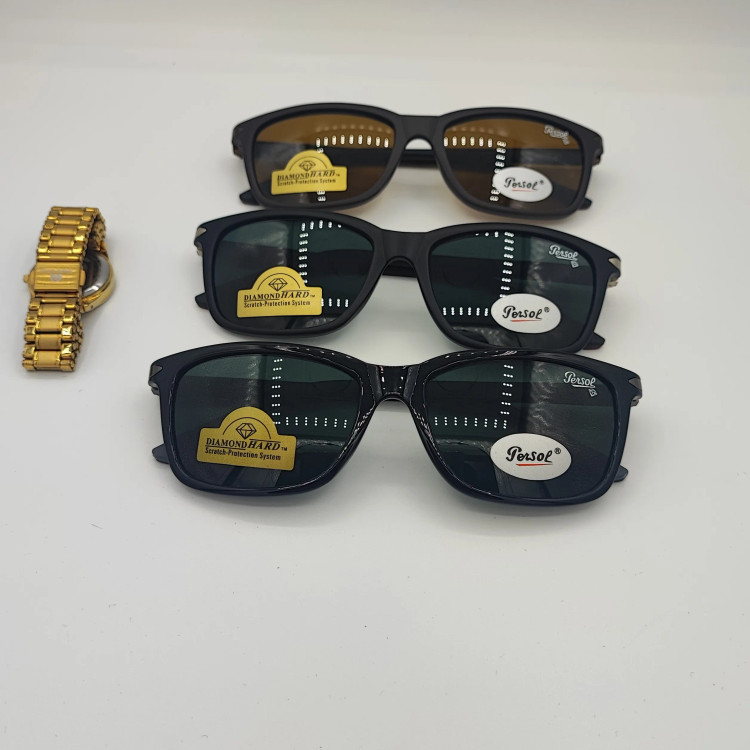 عینک آفتابی پرسول شیشه سنگ یووی 400 دسته فنری فرم TR نشکن مناسب آقایان و بانوان