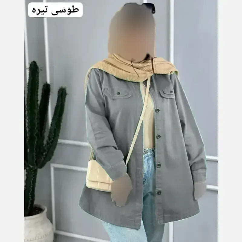 تونیک مانتویی کرسپو جلو دکمه دار مهریماه فری سایز