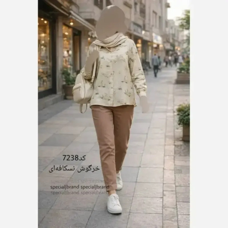 شومیز نخی زنانه فری سایز جنس نخ کنفی طرح دار