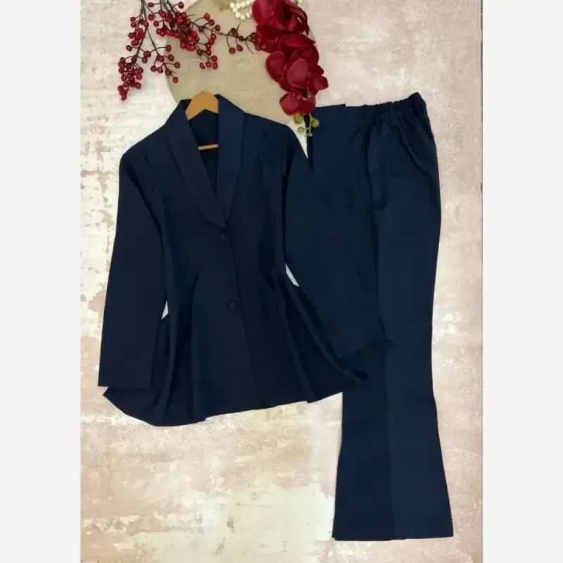 کت و شلوار زنانه ژیلا کرپ بزایاق گرم بالا