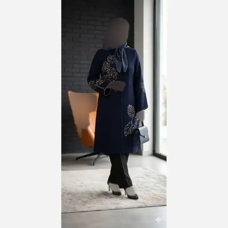مانتو نیاز گلدوزی شده جنس شانتون اسلپ درجه یک مناسب تمام فصل ها