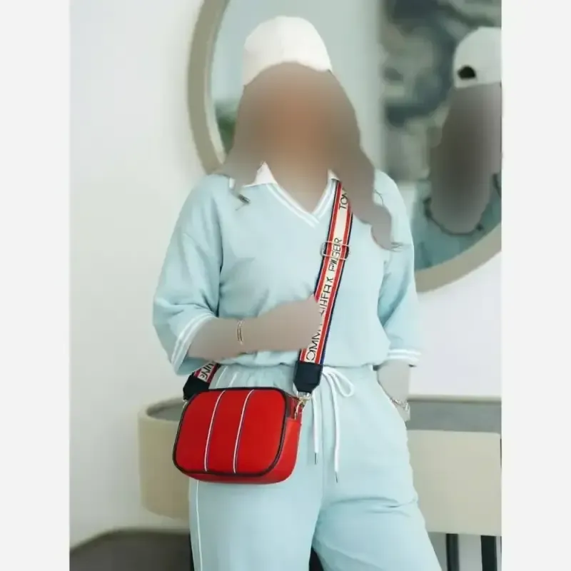 کیف اسپرت دوشی تامی دو خط بند پهن رنگی