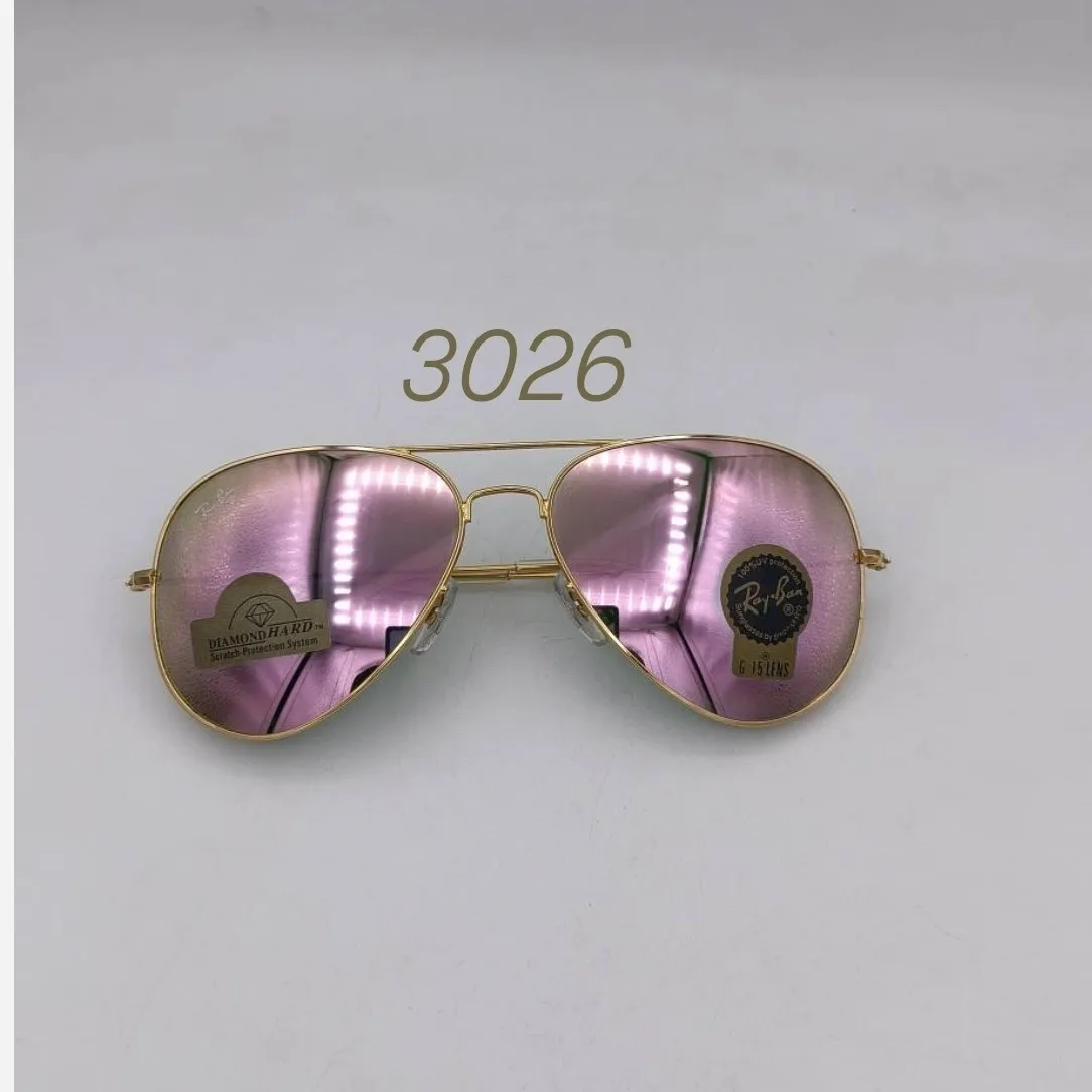 عینک آفتابی ریبن مدل RB3025 خلبانی شیشه سبز G15 فریم طلایی لنز UV